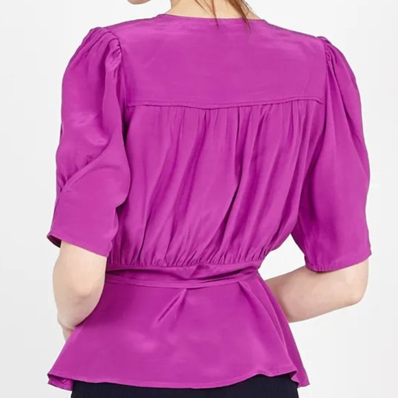 Suncoo Paris Leyla Fluid Wrap Blouse (NWT) - Picture 2 of 12